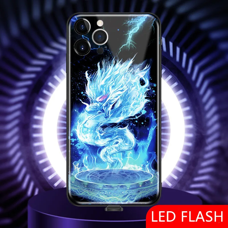 

Cool Cartoon Call Light Phone Case For iPhone 12 11 Pro Max Xs Max Xs Xr 6 6S 7 8 Plus X SE 2020 Cover Colorful LED Flash Coques