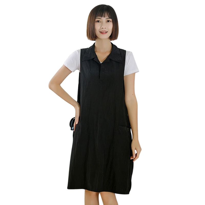 

Barbers Workwear with Large Pocket Dust-proof Work Uniform for Cafe Beauty Nails Florist Women Men Solid Color Hair Cutting Gown