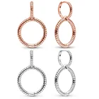 Женские серьги-кольца из серебра 925 пробы, с подвеской