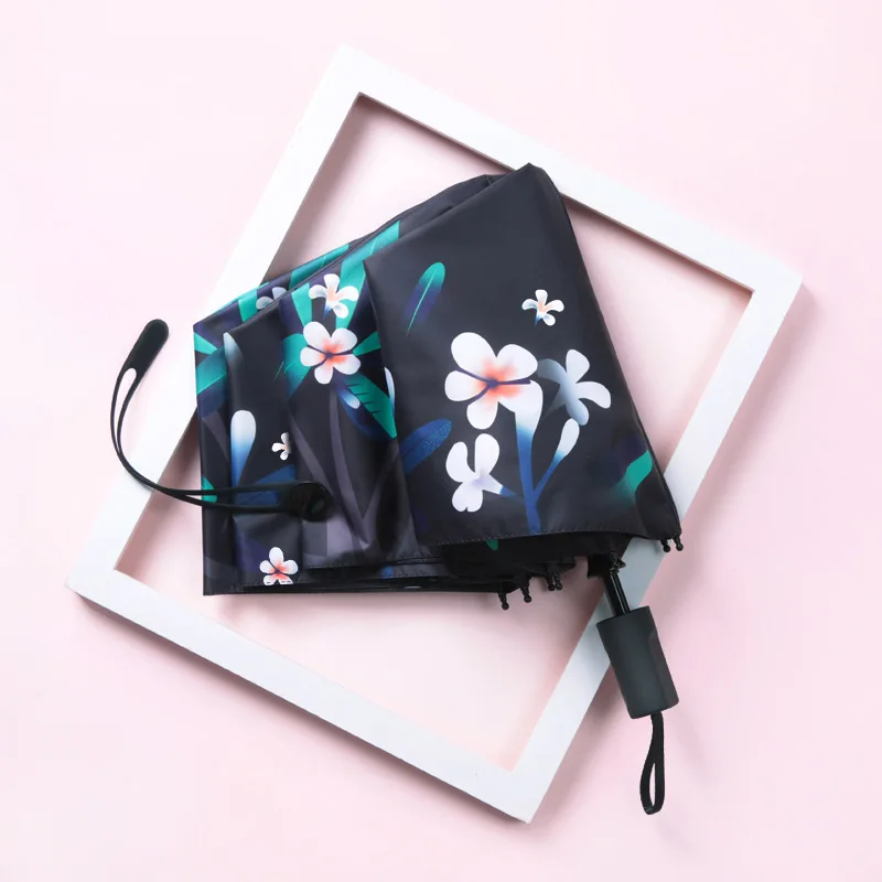 

Art Style for Girls College Beautiful Pure Color Blooming In Water Small and Portable Umbrella for Shelter From Wind