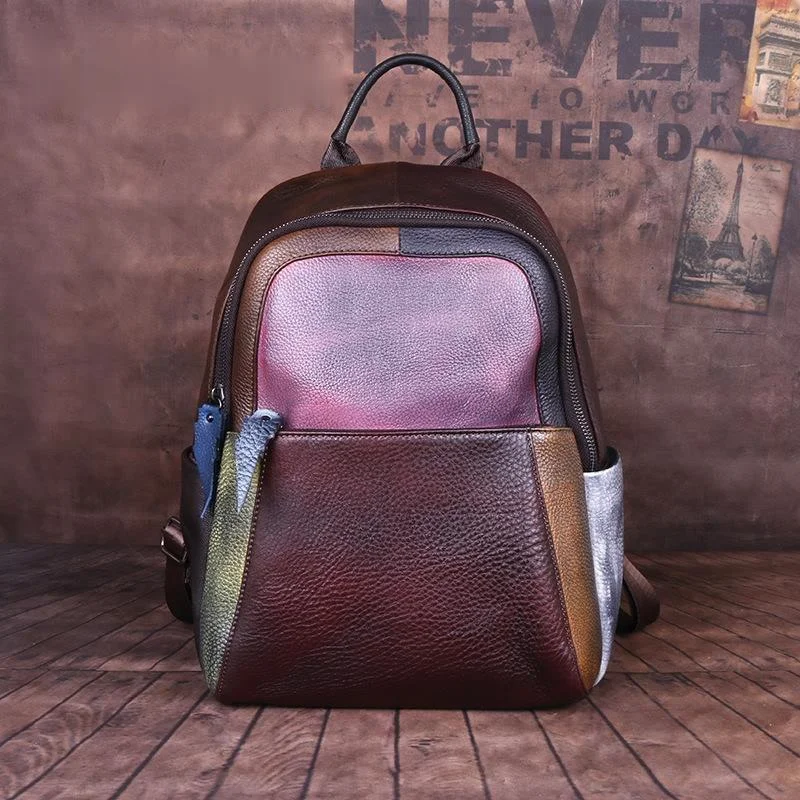 

2021 New Vintage Cowhide Retro Style Women Genuine Leather Backpack Casual Schoolbag Large Capacity Travel Bags Mochilas Mujer