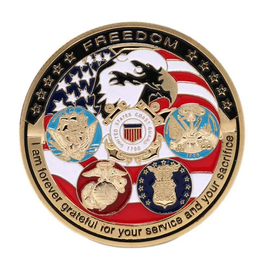 ВМС США Air Force Бесплатная письмо памятная монета пять великолепных армии American Eagles