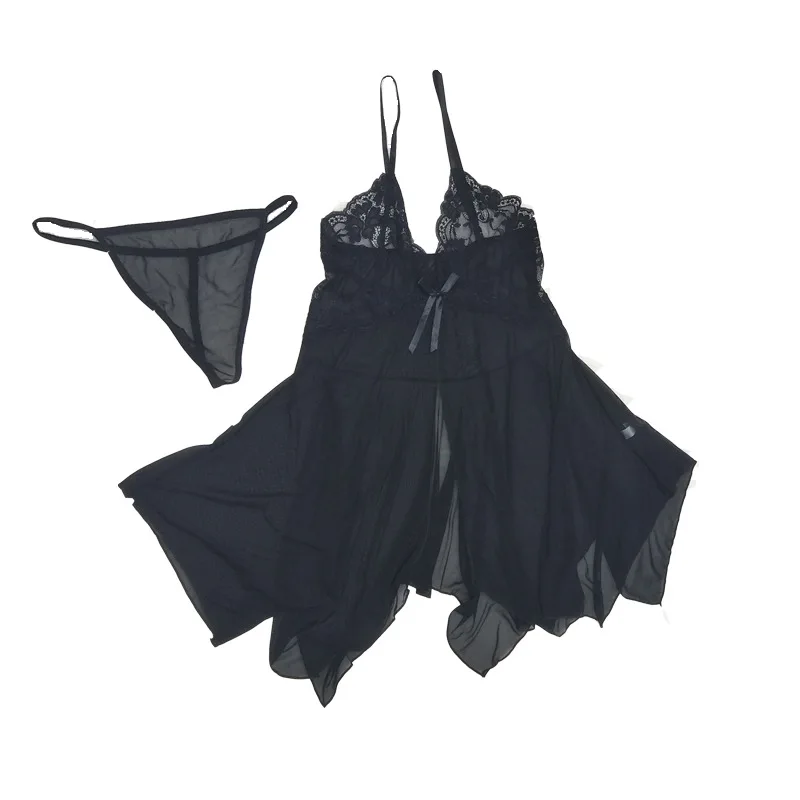 

Sexy Underwear Lace Intimates Chest Sling Perspective Nylon Mesh Fun Pajamas