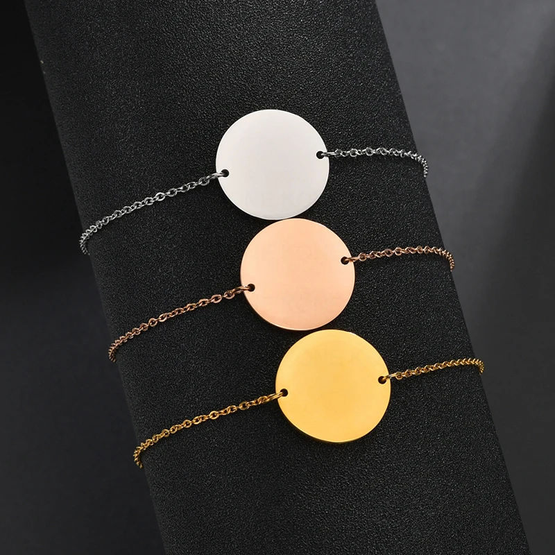 Браслет-цепочка UZone из нержавеющей стали с гравировкой имени даты и фото |