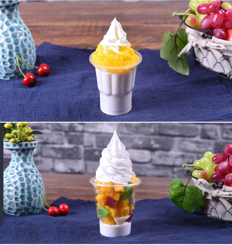 Моделирование Сливочное мороженое с сиропом образец фруктового Sundae модель поддельные для сливочного мороженого реквизит коробка для демонстрации камней в витрине искусственные sundae формы