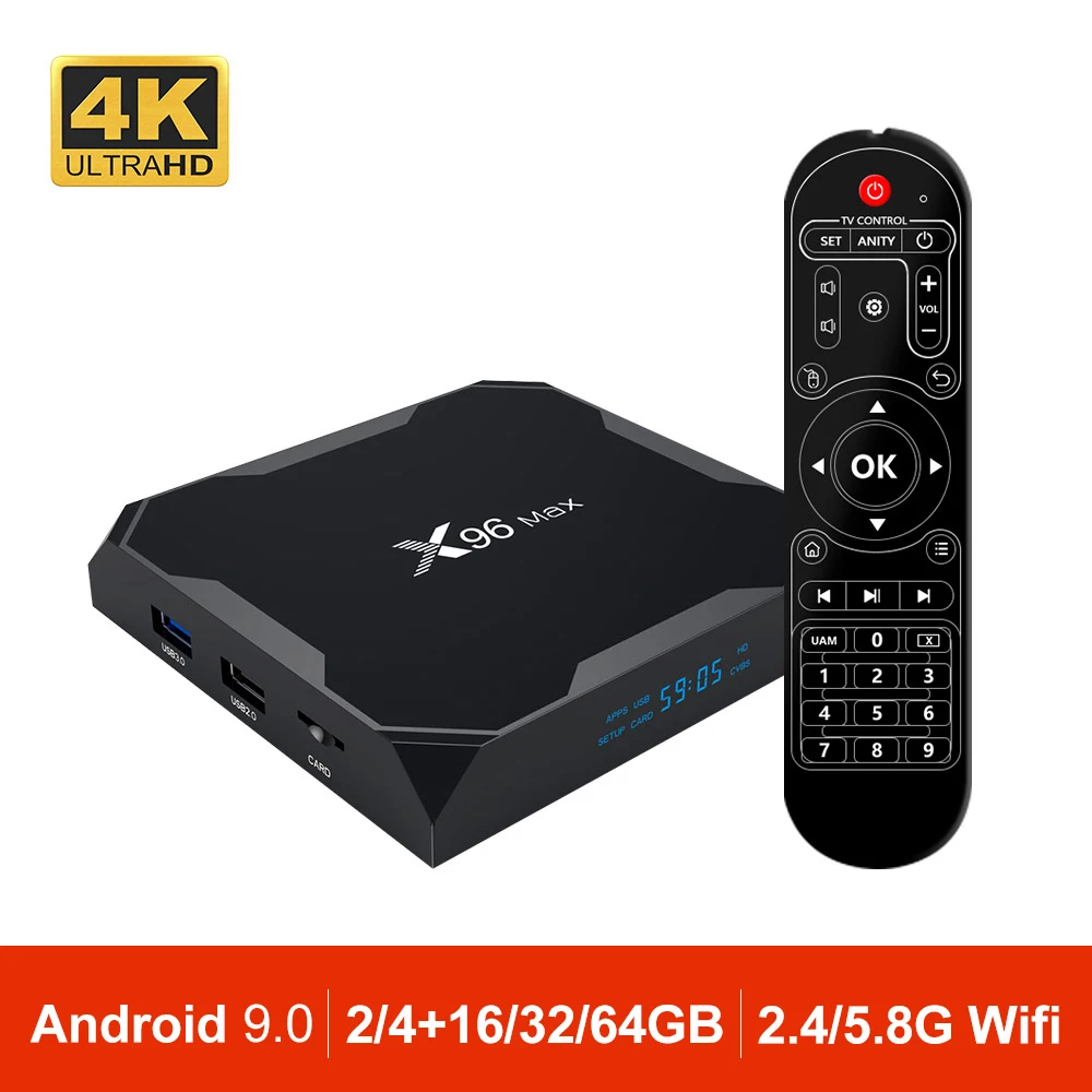 X96 Max Smart tv Box Android 9 0 OS Wifi 2 4G/5G S905X2 Четырехъядерный 4K HD BT 4 медиаплеер телеприставка