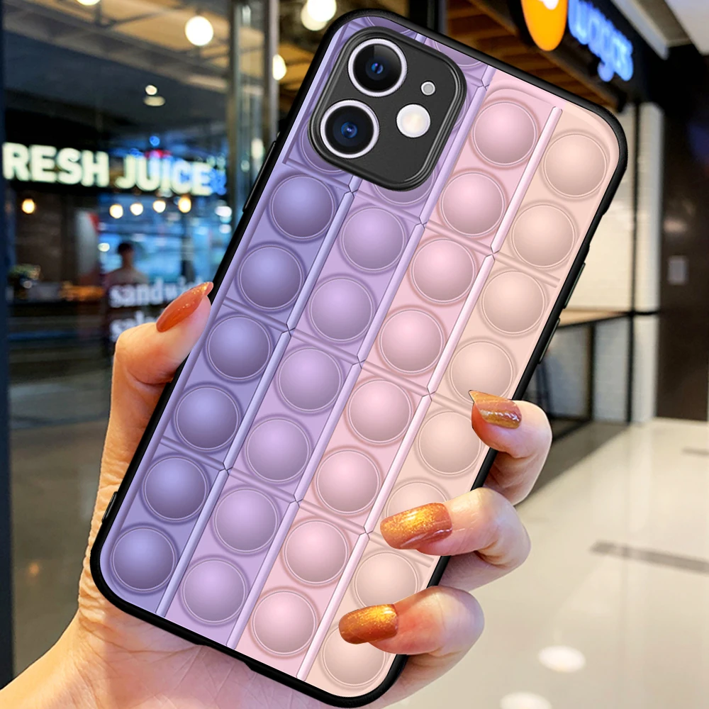 

2021 Bubble Fidget Reliver Stress Antistress for IPhone 12 Pro Max 5 6 6S 7 8 SE 2020 Plus X XS XR 11 Pro Max Phone Case Coque