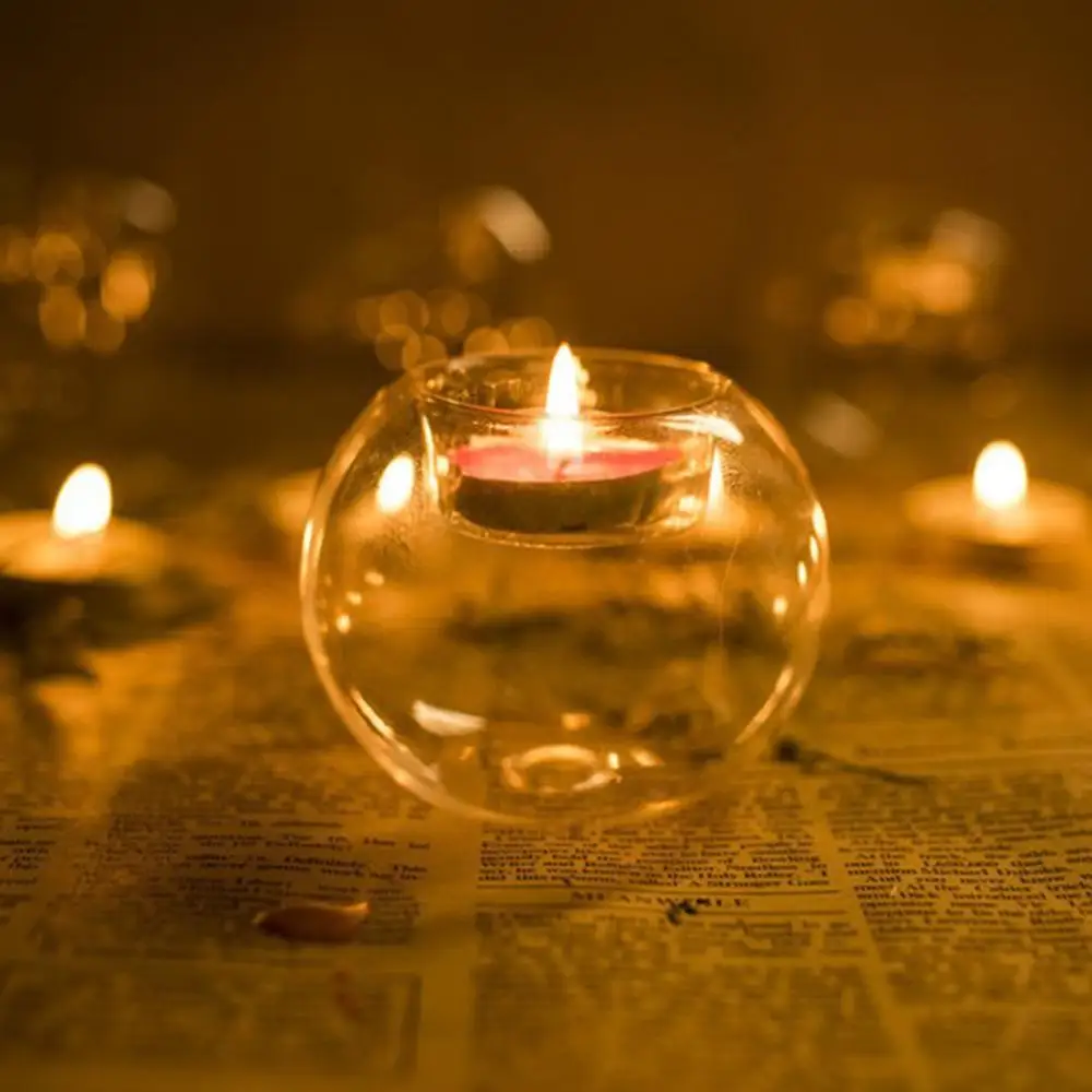 1 шт. декоративный прозрачный подсвечник хрустальный стеклянный для дома свадьбы