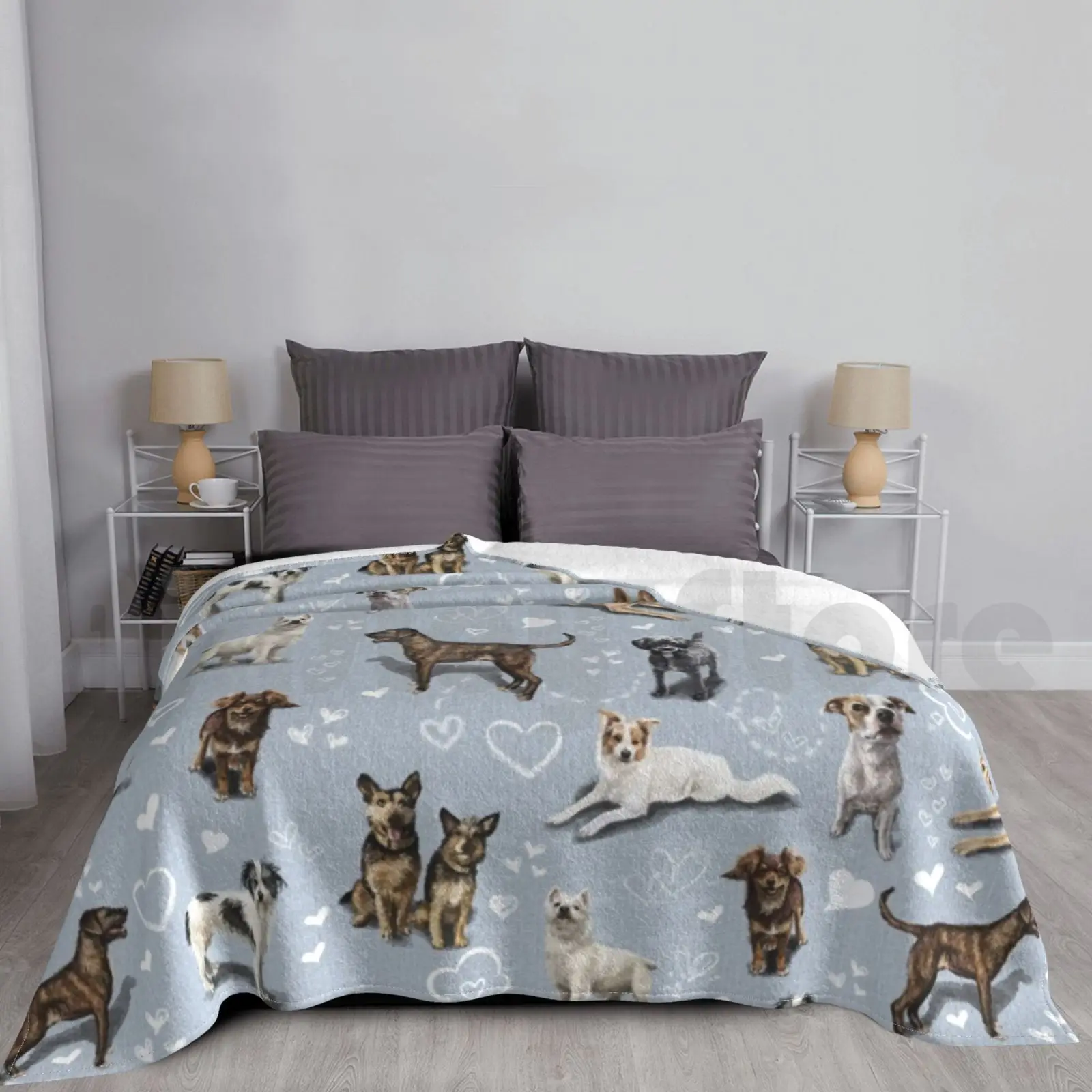 

The Crossbreed Blanket For Sofa Bed Travel Crossbreed Cross Breed Mongrel Dog Terrier Spaniel Collie Labrador