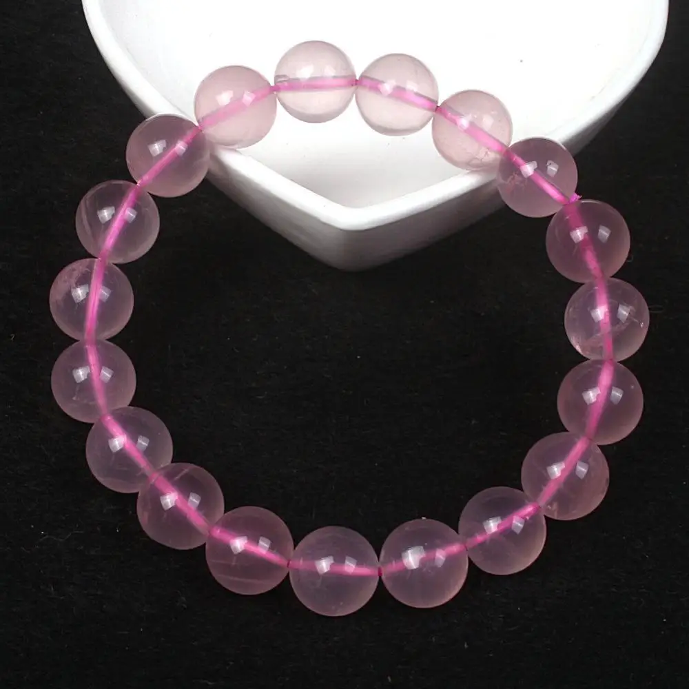 

New Fashion Ice Rose Crystal Bracelet Natural Crystal Stone Loose Beads 8 9 10mm For Women Men Best Friend Birthday Holiday Gift