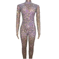 ab rhinestones colorful jumpsuit dancer prom performance celebrate outfit evening birthday big stones costumes