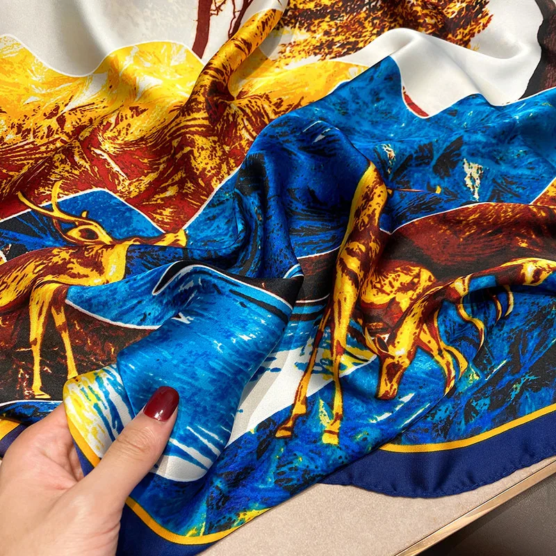 180x90 см шелковый шарф для женщин длинная бандана платок хиджаб тихий пляжный