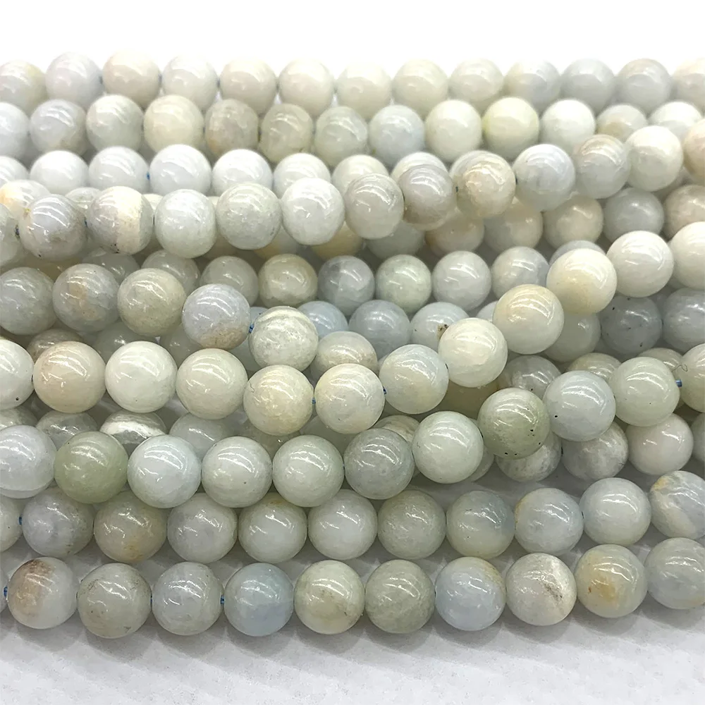 

Veemake Anhydrite Celestite Celestine Natural Genuine DIY Necklace Bracelets Loose Round Women's Beads For Jewelry Making 06889