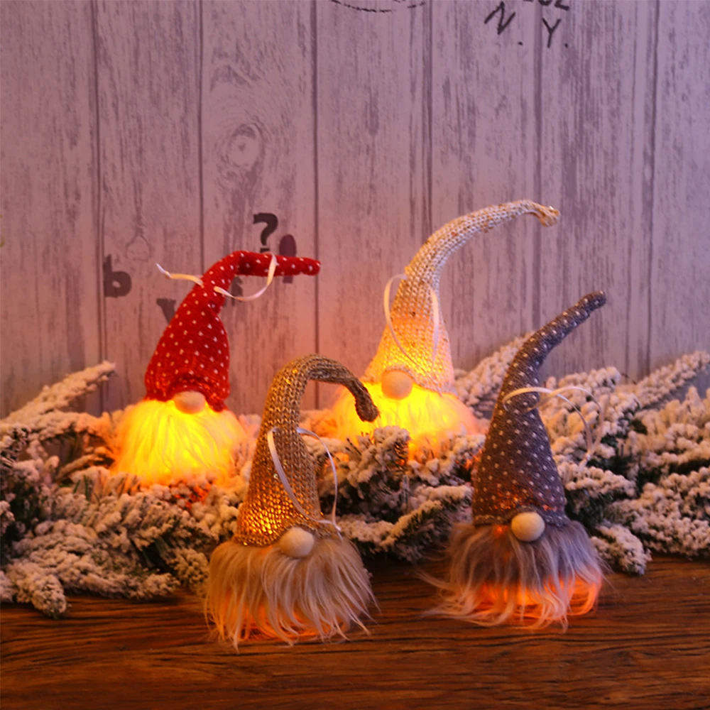 

Christmas Figurine Doll Beautiful Polyester Glowing Doll Exquisite Elf Knitting