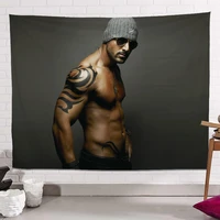 tattoo male model wall hanging banners flag workout poster canvas painting wall art stickers boxing martial arts hall gym decor