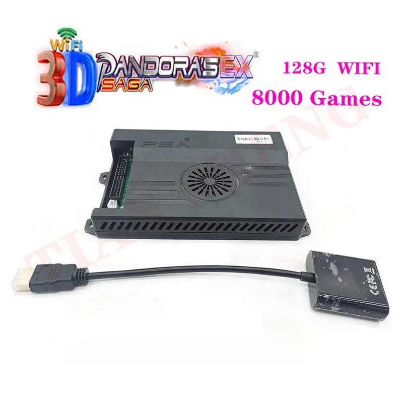 New Pandora 3D Saga EX 8000 in 1 Game Board Wifi Download More Arcade VGA PCB Video Converter support Save high score record
