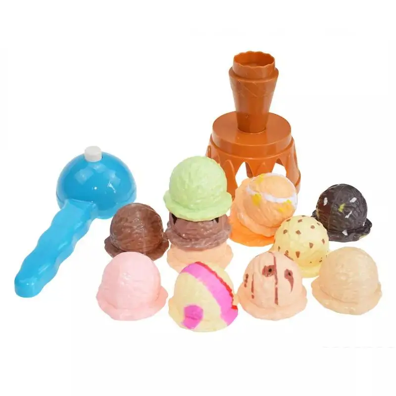 

1Set Food Educational Ice Cream Stack Up Tower Simulation Children Gift Kids Cute Toy pretend play dollhouse kitchen