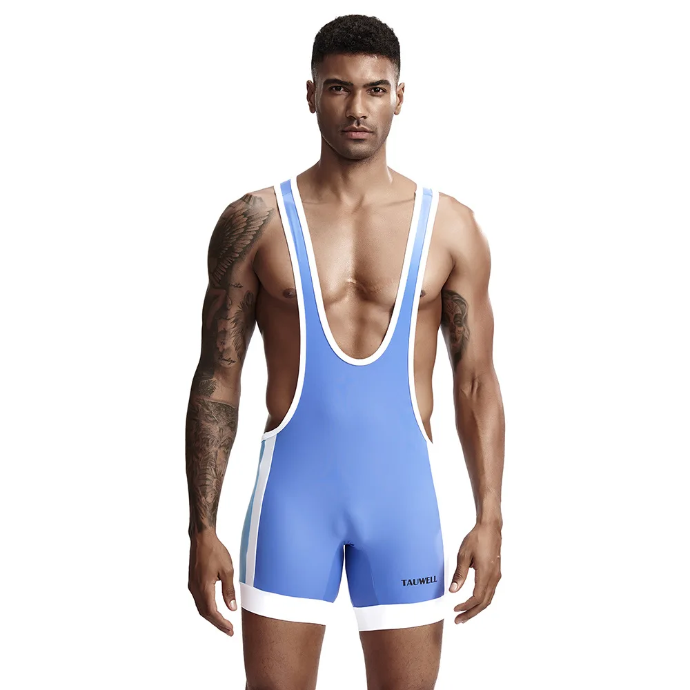 Tauwei Man Full Body Leotards Wrestling singlet Mens Body Building Swimsuit Gym Bodywear Man Tight Swimwear