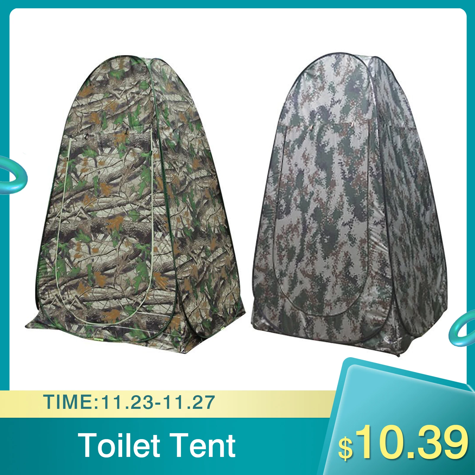 Newest Toilet Tent Portable Privacy Shower Camping Pop Up Camouflage UV Function Outdoor Quick Opening Dressing | Спорт и