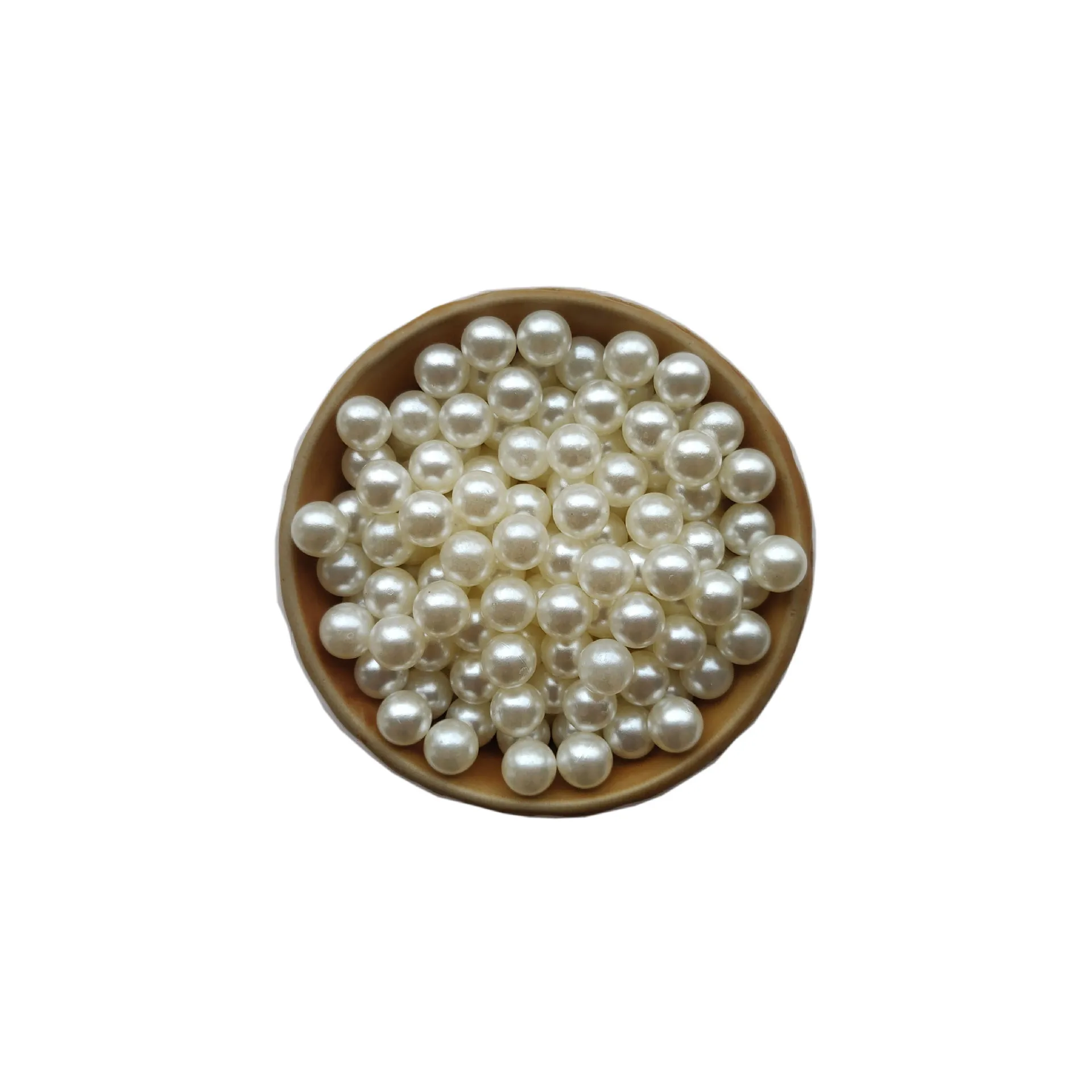 

No HOLE White DIY Imitation Garment Beads Pearl ABS Round Beads Craft For Fashion Jewelry Making 8mm