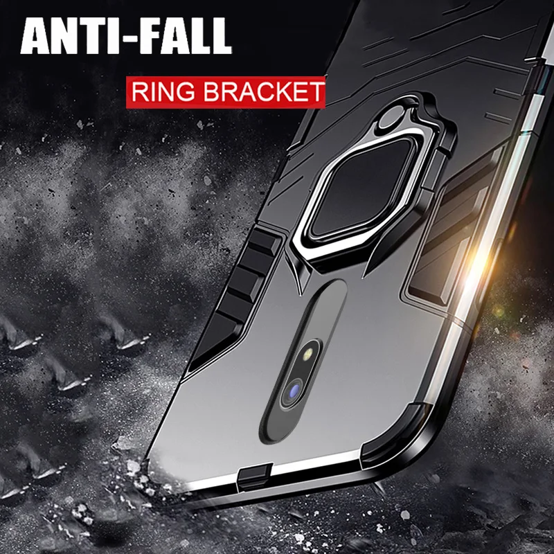 Кольцо Броня чехол для Redmi 8 Чехол резиновый бампер магнитный автомобильный