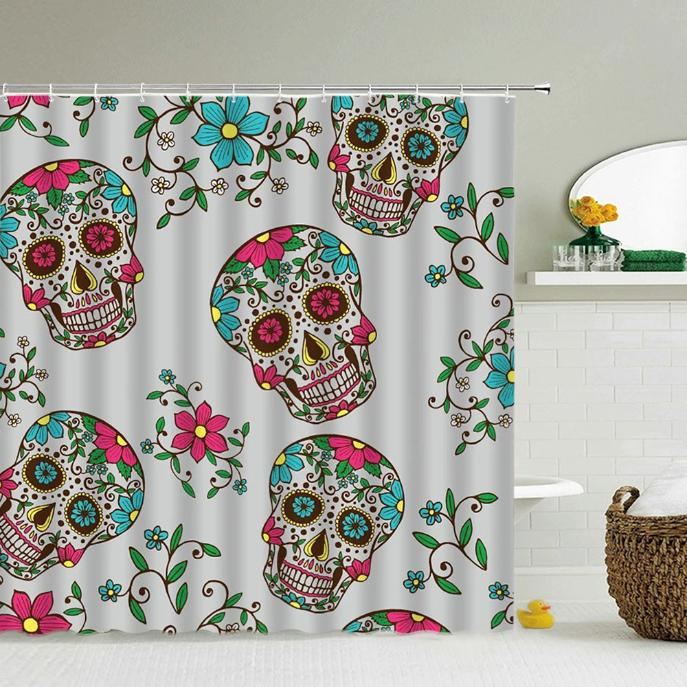Занавеска для душа с изображением сахарного черепа S занавеска ванной комнаты s