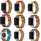 Ремешок из натуральной кожи для iwatch Series 7 6543, браслет для Apple Watch band SE Single Tour 38 42 40 44 мм 45 41