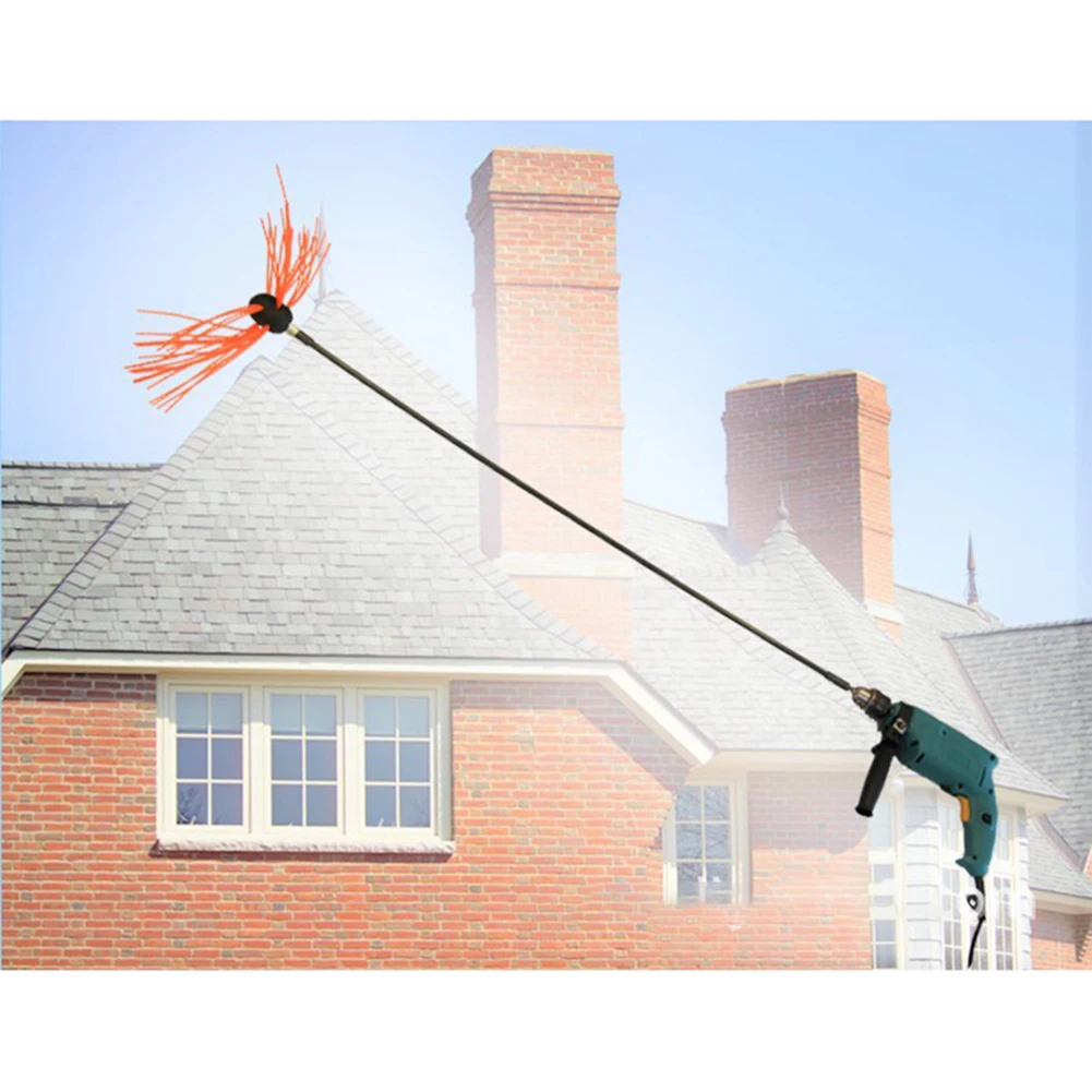 Алюминиевая щетка для подметания дымохода вращающаяся чистки набор