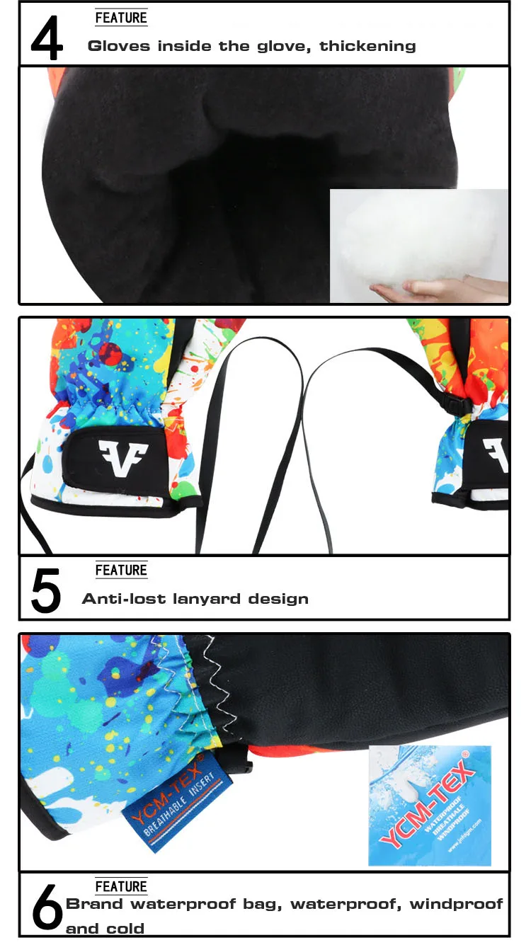 Зимние теплые лыжные перчатки для сноуборда мужчин женщин молодежи и детей