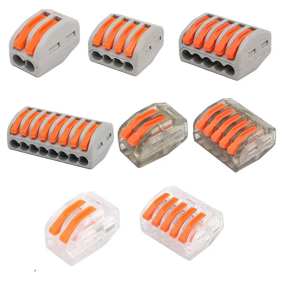 

30/50/100pcs Universal Cable wire Connectors 222 TYPE Fast Home Compact wire Connection push in Wiring Terminal Block 2-8 Pin
