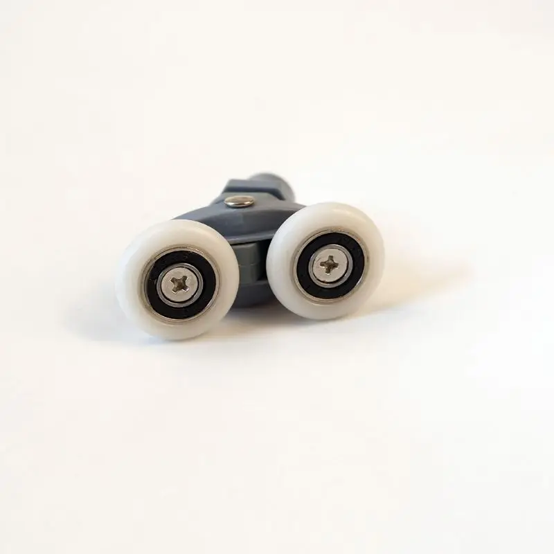 

4Pcs/Set Grey Plastic Nylon Adjustable Double Swinging Pulley Wheels Shower Cabin Sliding Door Hardware Roller
