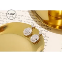 aazuo 18k solid white gold real diamonds 1 6ct luxury perfect round stud earrings gifted for women advanced wedding party au750