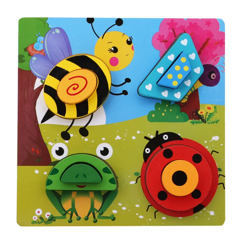 

New 3D Animal Wooden Puzzles Montessori Educational Toys For Kids Animal Teaching Aids Set Puzzle Intelligence Toys