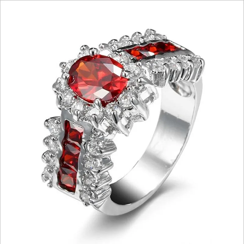 

Women Ring Fashion Handmade Fashion Women Wedding Red Crystal Gold Color Ring Send Girlfriend Birthday Present Surprise Gift