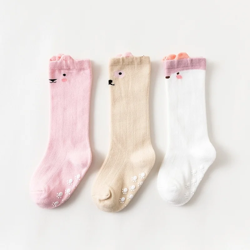 Nuevo Beb&eacute; de dibujos animados de calcet&iacute;n no Slip de algod&oacute;n de primavera y oto&ntilde;o lindo Animal hasta la rodilla calcetines para reci&eacute;n nacidos ni&ntilde;os beb&eacute;s ni&ntilde;as Calcetines-3