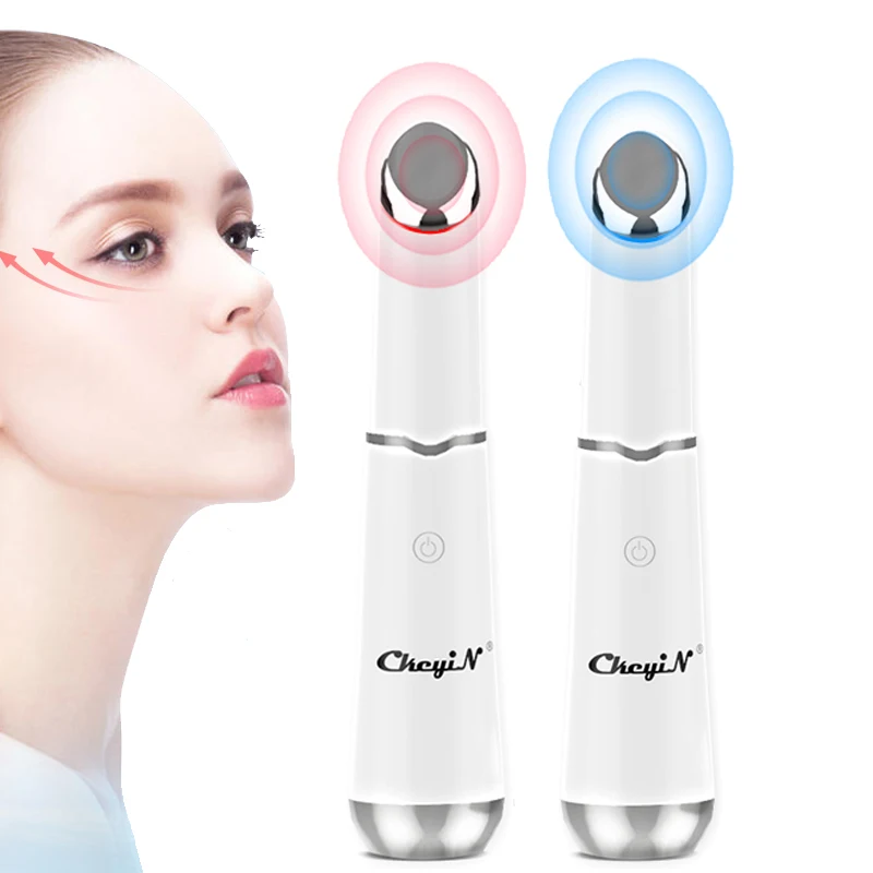 

CkeyiN Electrich Eye Massager Roller Ionic Vibration Heating Facial Massage Remove Dark Circle Anti Wrinkles LED Hot Massage