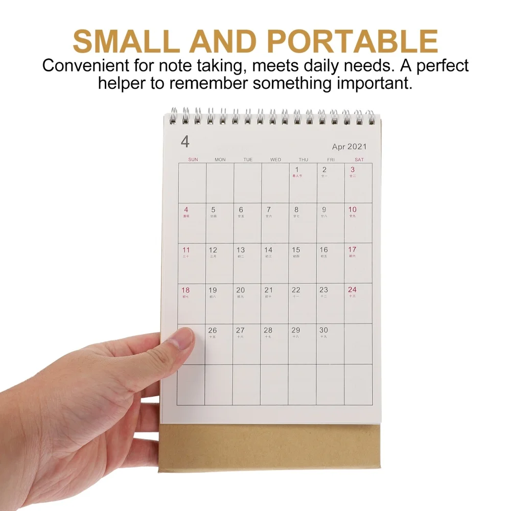 

2 Pcs Simple 2021 Desktop Calendar Practical Schedules Calendar Paper Calendar