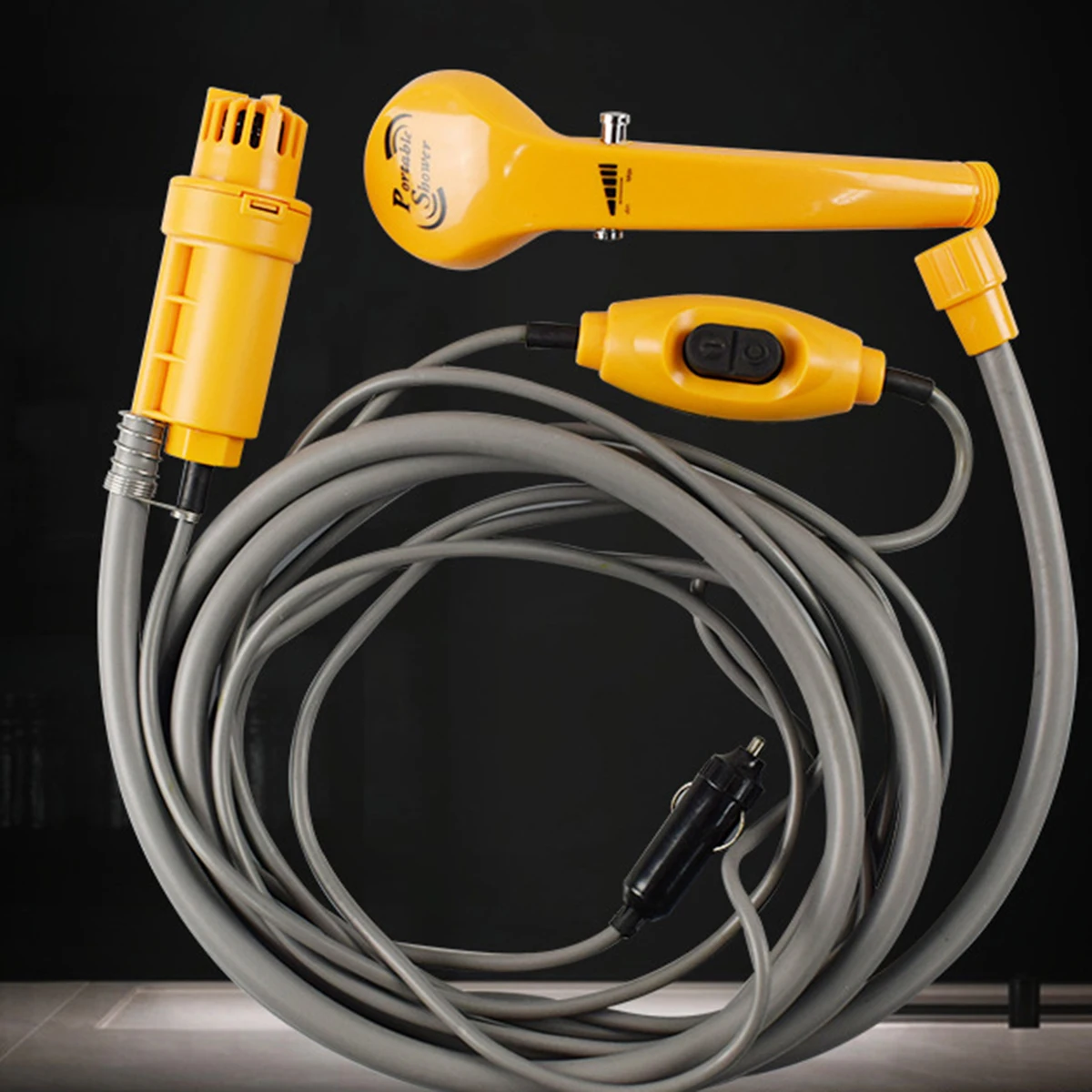 Кемпинг Душ DC 12V Портативный открытый Электрический кемпинг душ насос переносной