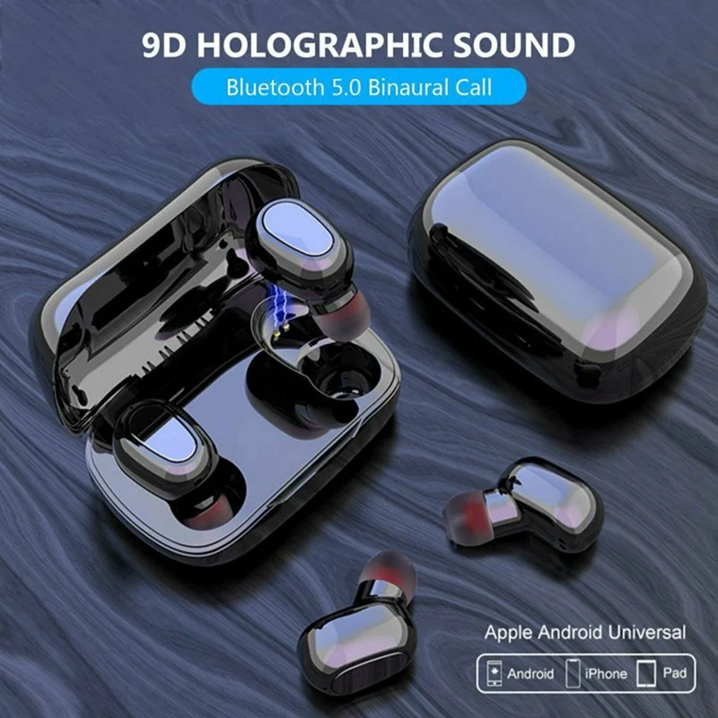 TWS bluetooth 5 0 гарнитура 300 мАч зарядный чехол Беспроводная 9D стерео спортивные