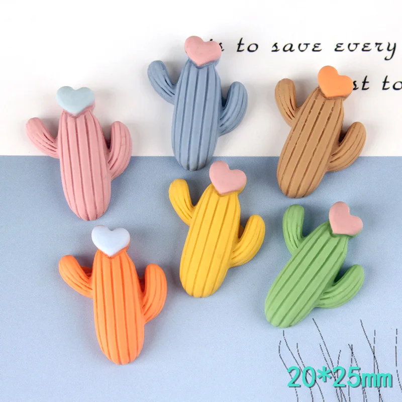 

10pcs Mixed Style Dessert Flatback Planar Resin Accessories Color DIY Cactus Craft Supplies Kids Hair Ornaments Jewelry Material