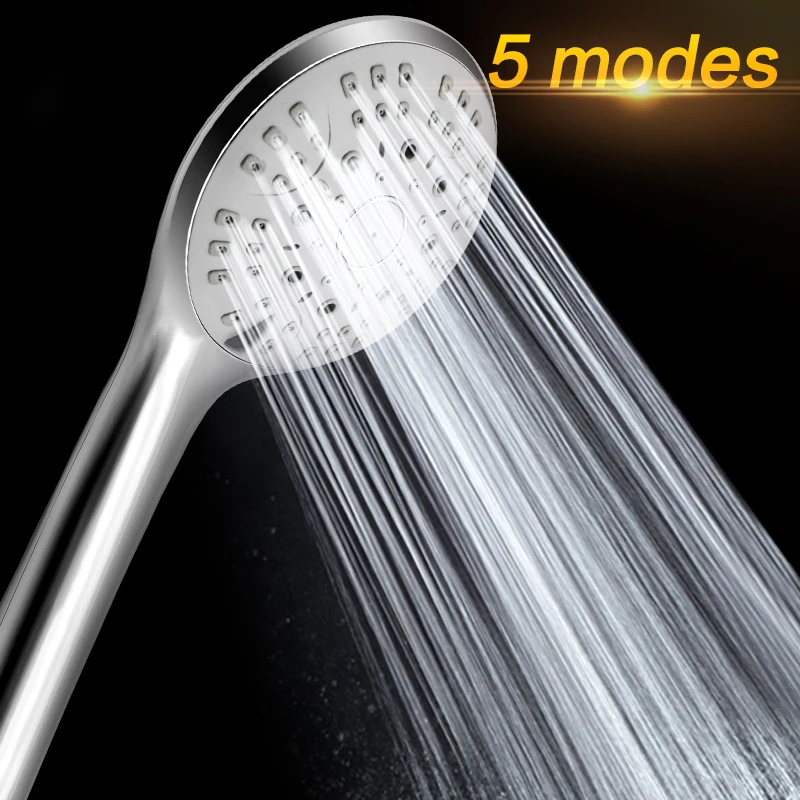 Большая круглая хромированная насадка для душа 5 режимов работы распылитель