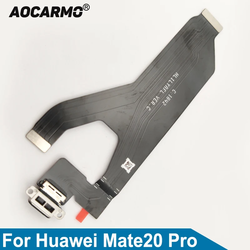 Зарядный USB порт Aocarmo Type C док разъем гибкий кабель для Huawei Mate 20 Pro|Шлейфы мобильных