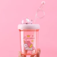 plastic sippy cup for children drinking milk cup for cute high appearance level girl web celebrity kindergarten milk for student