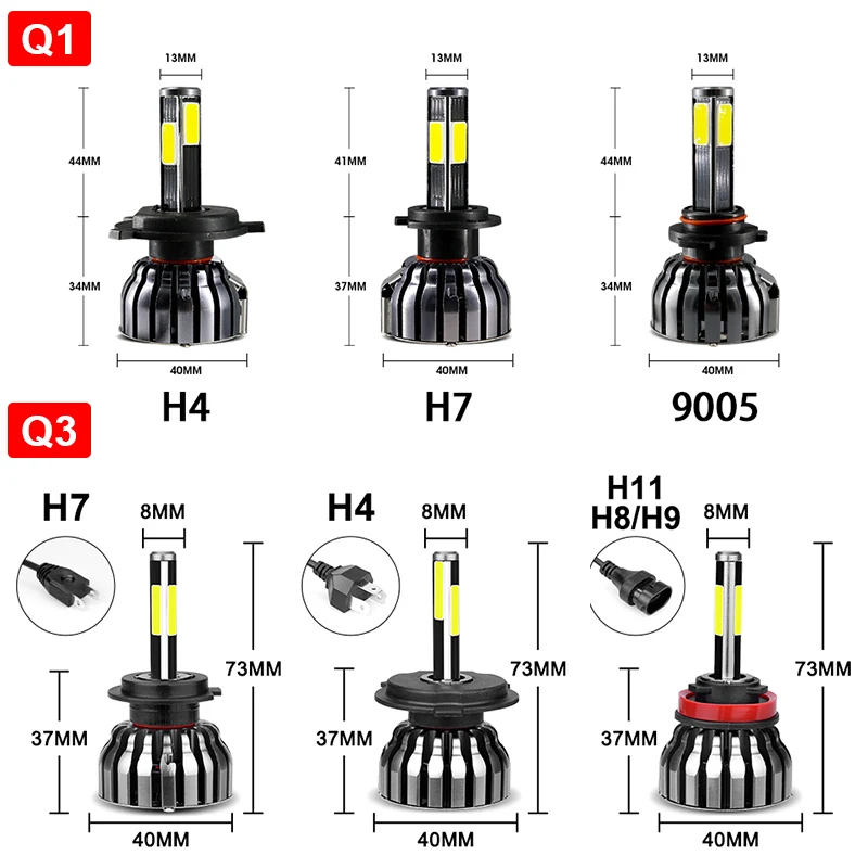 hlxg матрицы с четырёх сторон 12000Лм H8 H11 противотуманные фары H7 LED лампы CANbus H4 лампы HB3 9005 HB4 9006 90Вт ходовые огни для авто ближний свет дальний свет 24В 12В ЛЕД светодиодные лампы в машину мотоцикл