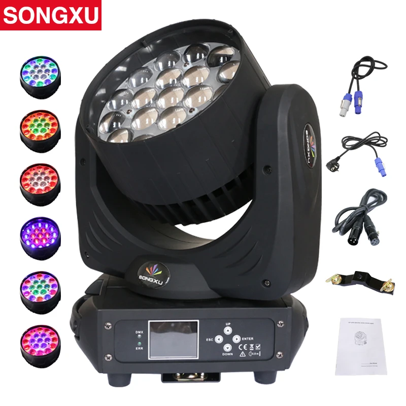 SONGXU 19x15 Вт RGBW 4 в 1 светодиодный светильник Zoom Wash с движущейся головкой