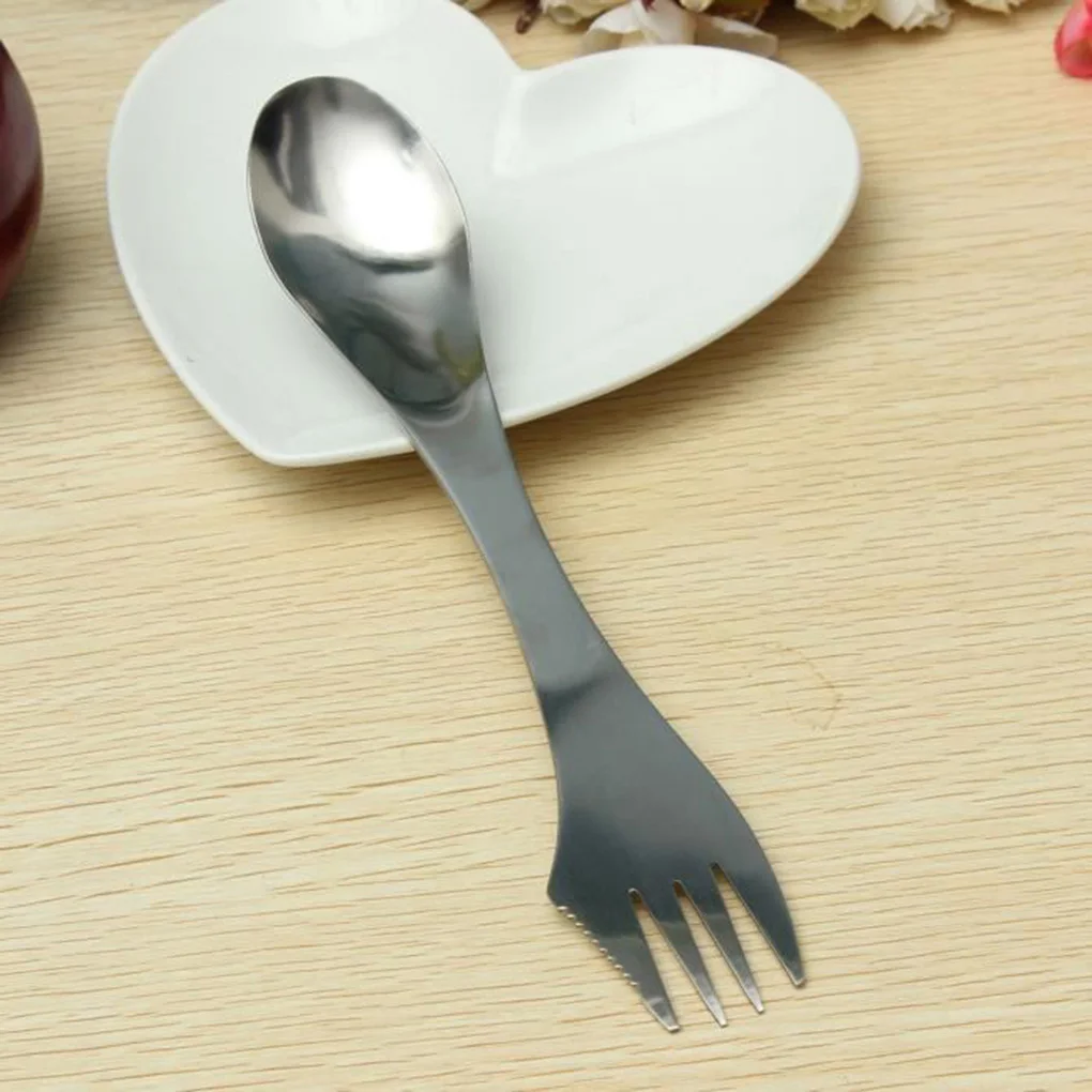 

New 3-in-1 Spoon Home Camping Picnic Stainless Steel Spork Spoon Multifunctional Flatware