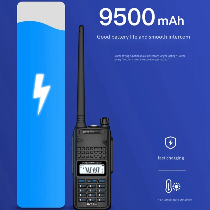 

Baofeng UV2Plus Waterproof Walkie Talkie Long Range High Power Two Way Radio Vhf Uhf Ham Radio CB Radio Station