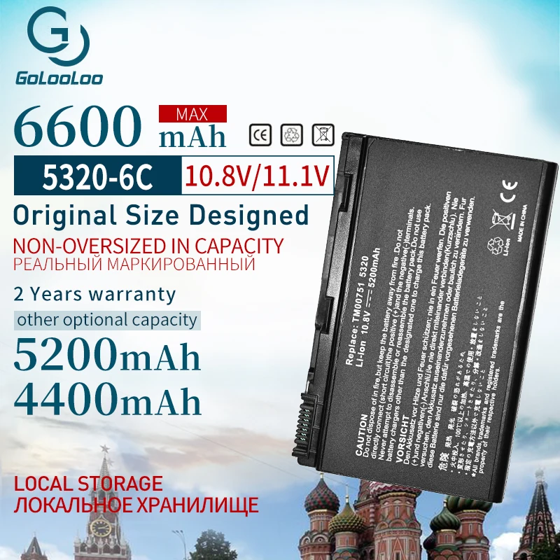 4400mah лаптоп с Батарея для ACER Extensa 5210 5220 5230 5420 5610 5620 5630 7220 7620 для TravelMate 5320 5520 5530 5710 GRAPE32