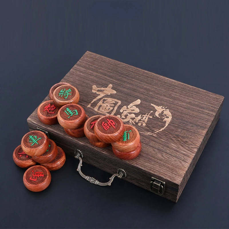 

Китайские шахматы из твердой древесины, буковая древесина, крупные шахматы, портативный костюм, подарок, складной шахматный пазл, шахматный...