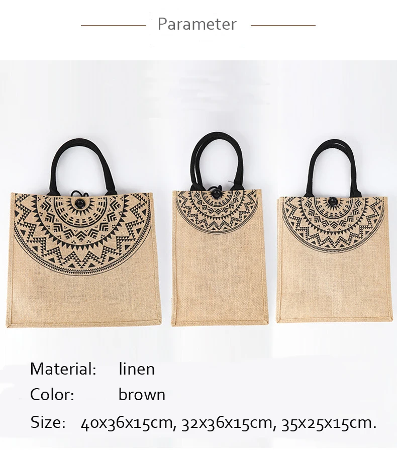 Женская Джутовая сумка модная Корейская тканевая многоразовая хозяйственная
